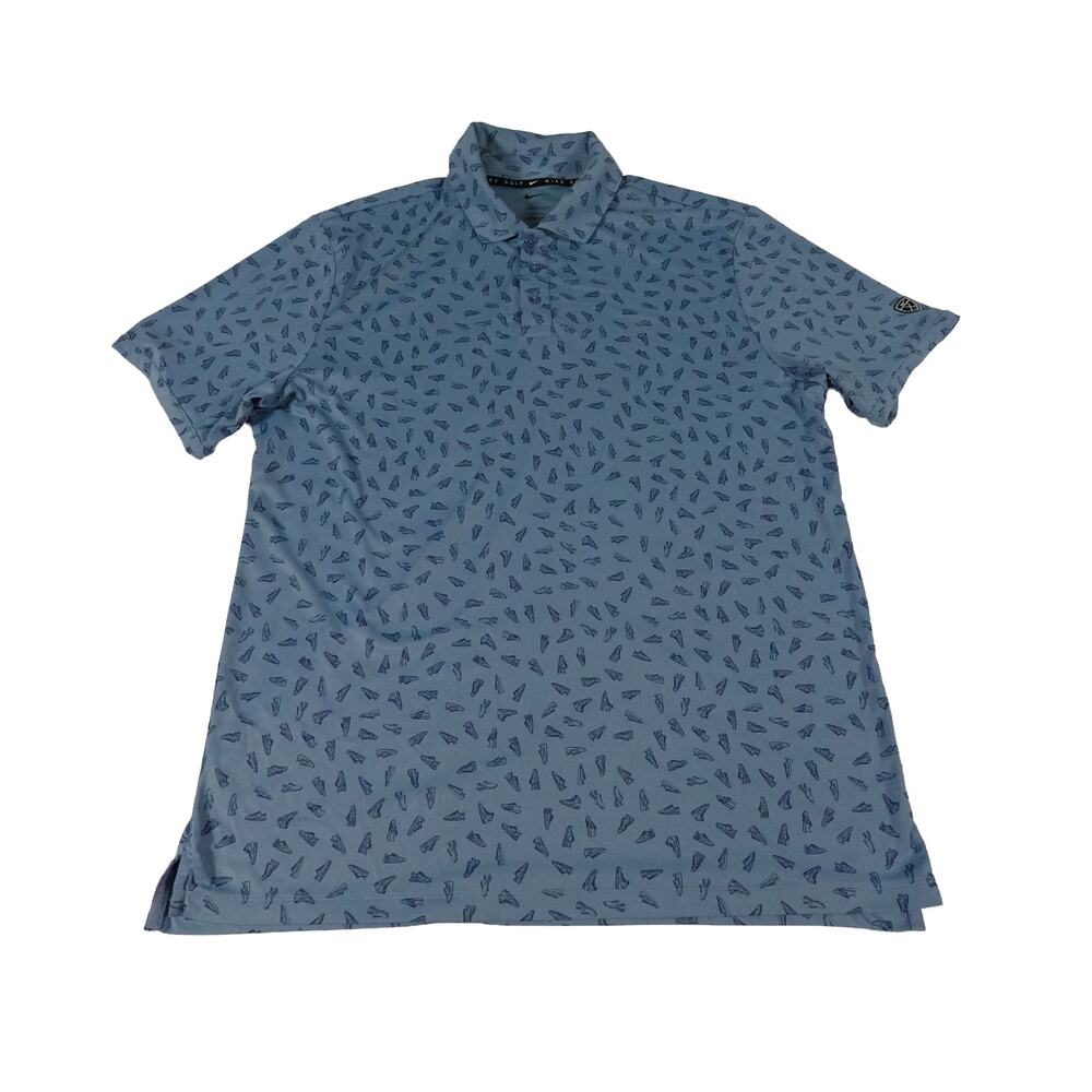 Nike Geometric Par Shoe Print Performance Golf Polo Shirt Men's Large